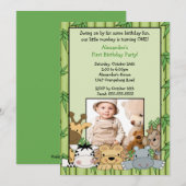 Safari Oerwoud Foto van Birthday Uitnodiging (Voorkant / Achterkant)