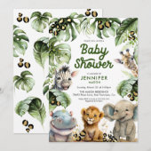 Safari Oerwoud Genderneutraal Baby shower Kaart (Voorkant / Achterkant)