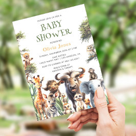 Safari Oerwoud Genderneutraal Baby shower Kaart
