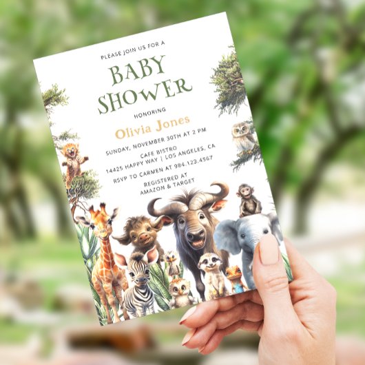 Safari Oerwoud Genderneutraal Baby shower Kaart