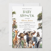 Safari Oerwoud Genderneutraal Baby shower Kaart (Voorkant)