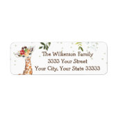 Safari Oerwoud Giraffe Baby shower Etiket (Voorkant)