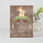 Safari Oerwoud Giraffe Baby shower Uitnodiging (Staand voorkant)