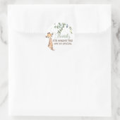 Safari Oerwoud Giraffe Sage Green Bedankt Ronde Sticker (Tas)