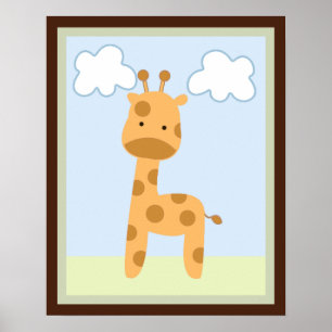 Safari Oerwoud Giraffe Wall Art Poster/Print Poster