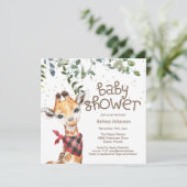 Safari Oerwoud Greenery Baby shower Invitation Kaart (Staand voorkant)