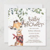 Safari Oerwoud Greenery Baby shower Invitation Kaart (Voorkant)