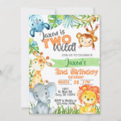 Safari Oerwoud jongen 2e verjaardag uitnodiging. Kaart (Voorkant)