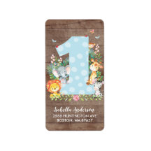 Safari Oerwoud Leuk Een 1e Verjaardag Adreslabel