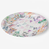 Safari Oerwoud Leuke Dieren Meisje Verjaardag Papieren Bordje (Gekanteld)