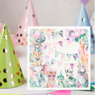 Safari Oerwoud Leuke Dieren Meisje Verjaardag Servet