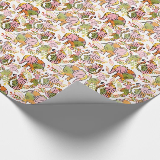 Safari Oerwoud Leuke Dieren Tween Tiener Boho Verj Cadeaupapier (Hoek)