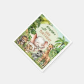 Safari Oerwoud Leuke Dieren Wild 3e Verjaardag Servet (Hoek)