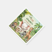 Safari Oerwoud Leuke Dieren Wild Een 1e Verjaardag Servet (Hoek)