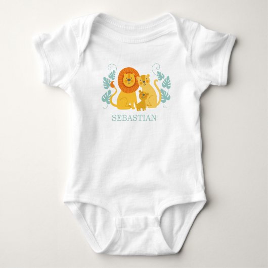 Safari Oerwoud Lion Baby Boy Bodysuit (Voorkant)