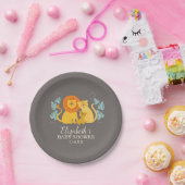 Safari Oerwoud Lion Baby shower Papieren Bordje (Feest)