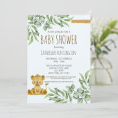 Safari Oerwoud Lion Books voor Baby shower Kaart (Staand voorkant)