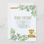 Safari Oerwoud Lion Books voor Baby shower Kaart (Achterkant)