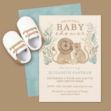 Safari Oerwoud Lion Boy Baby shower uitnodiging