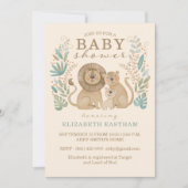 Safari Oerwoud Lion Boy Baby shower uitnodiging (Voorkant)