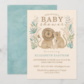 Safari Oerwoud Lion Boy Baby shower uitnodiging (Voorkant / Achterkant)