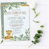 Safari Oerwoud lion modern Baby shower per post Kaart