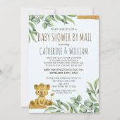 Safari Oerwoud lion modern Baby shower per post Kaart (Voorkant)