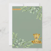 Safari Oerwoud lion modern Baby shower per post Kaart (Achterkant)