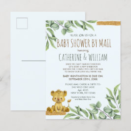 Safari Oerwoud lion modern Baby shower per post Uitnodiging Briefkaart