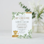 Safari Oerwoud lion modern Baby shower per post Uitnodiging Briefkaart (Staand voorkant)