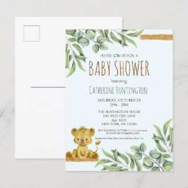 Safari Oerwoud Lion Modern Baby shower Uitnodiging