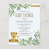 Safari Oerwoud Lion Modern Baby shower Uitnodiging (Voorkant)