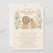 Safari Oerwoud Lion Virtual Baby Boy Shower Kaart (Voorkant)