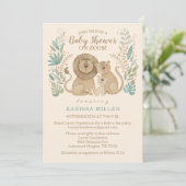 Safari Oerwoud Lion Virtual Baby Boy Shower Kaart (Staand voorkant)