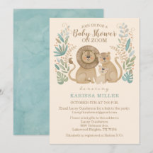 Safari Oerwoud Lion Virtual Baby Boy Shower