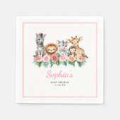 Safari Oerwoud Meisje Baby shower servetten (Voorkant)