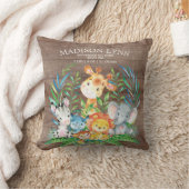 Safari Oerwoud Meisje Geboorte Stats Kussen (Deken)