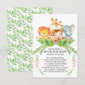 Safari Oerwoud Meisjes Baby shower Boek voor Baby Informatiekaartje (Voorkant / Achterkant)