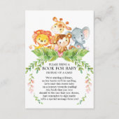 Safari Oerwoud Meisjes Baby shower Boek voor Baby Informatiekaartje (Voorkant)