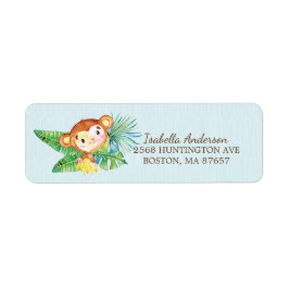 Safari Oerwoud Monkey Baby shower Adreslabel Etiket