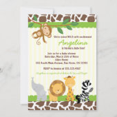 Safari Oerwoud Monkey Baby Shower-uitnodigingen Kaart (Voorkant)