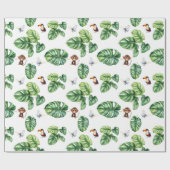 Safari Oerwoud Monkey Butterfly Toucan Greenery Cadeaupapier (Vlak)