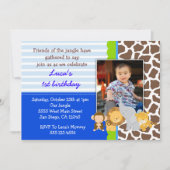 Safari Oerwoud Monkey Foto Birthday Invitations Kaart (Voorkant)