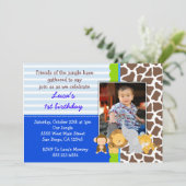 Safari Oerwoud Monkey Foto Birthday Invitations Kaart (Staand voorkant)