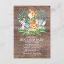Safari Oerwoud Neutraal Baby shower Boek voor Baby