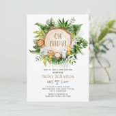 Safari Oerwoud Oh Baby Baby shower Kaart (Staand voorkant)