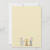 Safari Oerwoud Olifant Giraffe Zebra Baby shower Kaart (Achterkant)