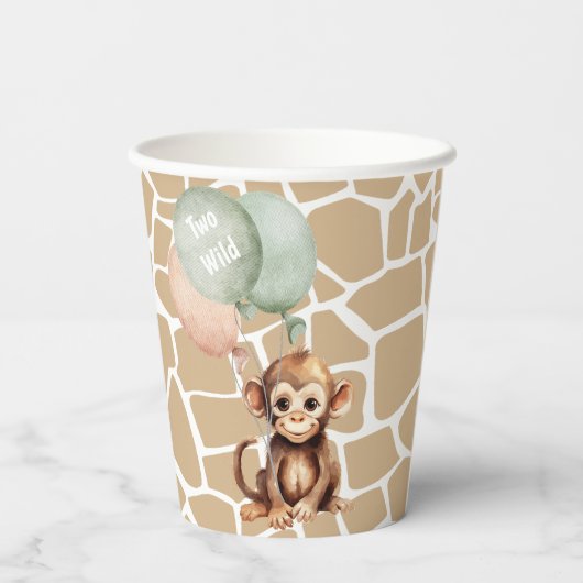 Safari Oerwoud Party Animal Two Wild Papieren Bekers (Achterkant)