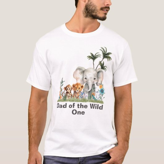 Safari Oerwoud Party Dad Wild One Birthday T-shirt (Voorkant)