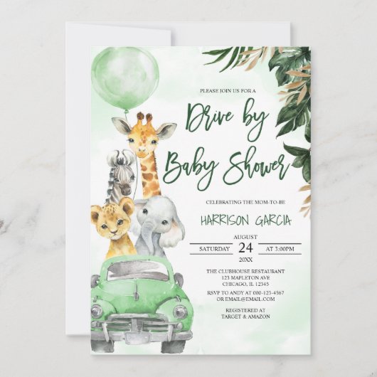 Safari-oerwoud per Baby shower Kaart (Voorkant)
